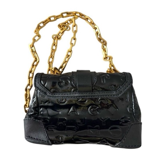 Marc Jacobs Black Patent Mini Bag with Gold Chain - Picture 2 of 10